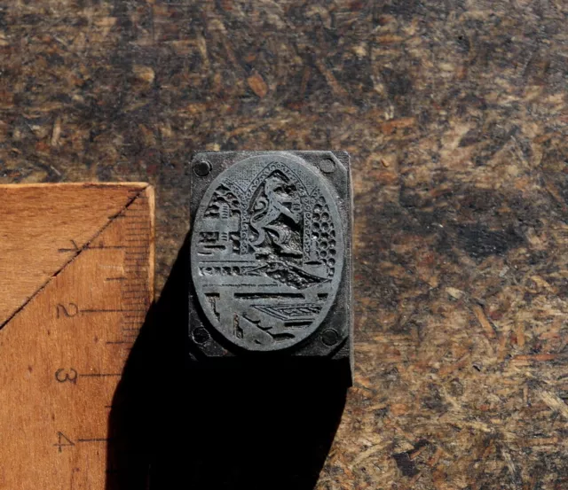 Wappen Buchdrucker +Druckerei Druckstock Klischee Druckplatte Stempel Wappentier