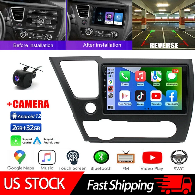 Android 12 Auto Car Radio For 2013-2015-2017 Honda Civic Apple Carplay GPS Navi