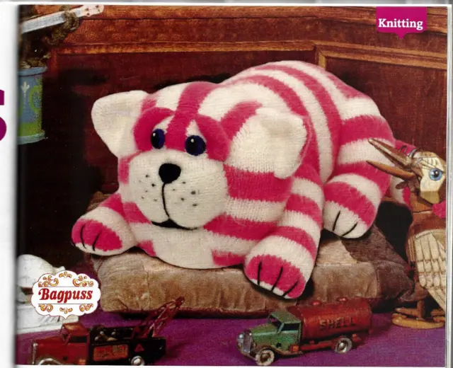 Bagpuss Alan Dart Knitting Pattern Magical Saggy Old Cloth Cat from 1970s