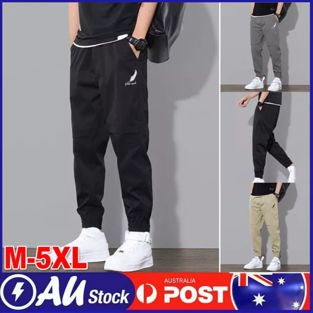 Men's Casual Pants Jogger Sports Track Cargo Trousers Outdoor Running Sweatpants