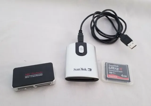 Lector de tarjetas de memoria todo en uno/SanDisk Ultra II Compact Flash 4 GB y lector de tarjetas