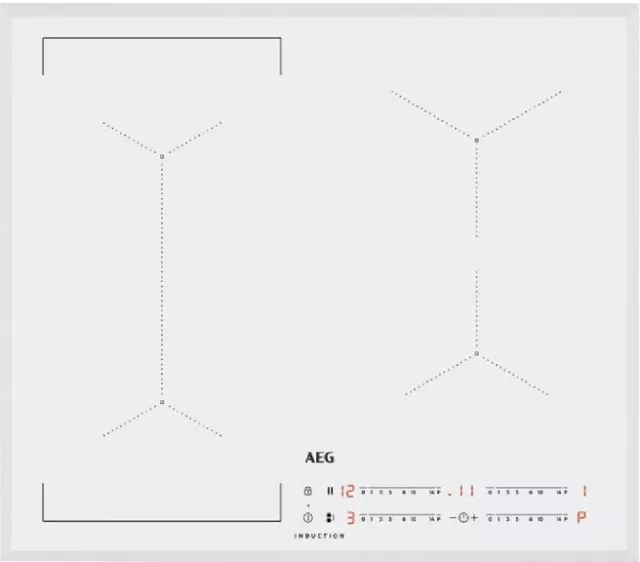 AEG IKE64443FW Table de Cuisson La Induction 4 Regions Booster Blanc
