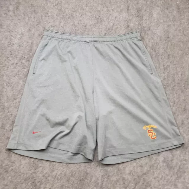 USC Trojans Shorts Mens Extra Large Gray Red Lightweight College Football Nike *