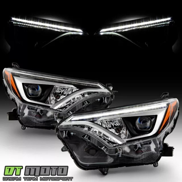 For 2016-2018 Toyota RAV4 LED High Low Beam w/LED DRL Projector Headlights SET