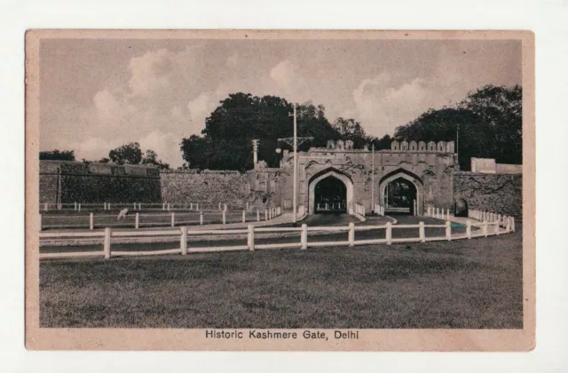 c1920 Historic Kashmere Gate Delhi India  Shahjahanabad Old Delhi Postcard