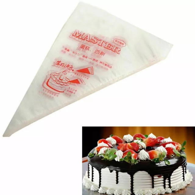 100 Disposal Plastic Cake Piping Bag Icing Cream Pastry Cookies Decorating