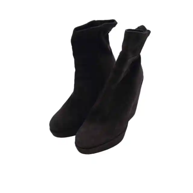 Stuart Weitzman Size 5.5 Ankle Booties Bootscout Hidden-Wedge Boots Suede Black