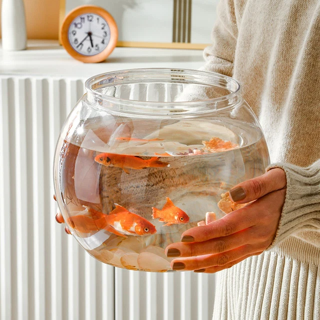 Clear Fish Bowl Aquarium Fish Centerpiece Table Desktop Fishes Tank for Betta