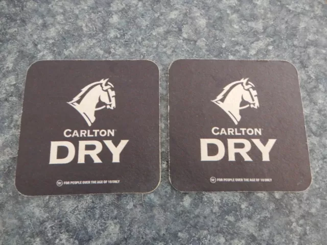 (2X) Carlton Dry Beer Coasters / Mats