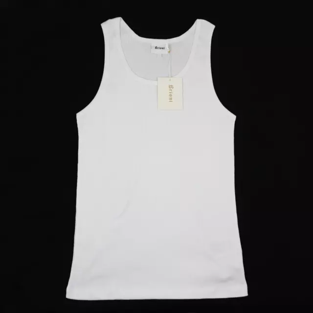 NWT BRIONI Solid White 100% Cotton Ribbed Tank Top Casual Under Shirt XS