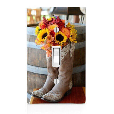 Sunflower Cowgirl Boot Light Switch Cover, Home Decor, Night Light, Cabinet knob