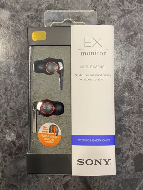 Sony MDR-EX300SL Earphones New Unused (Black & Red)