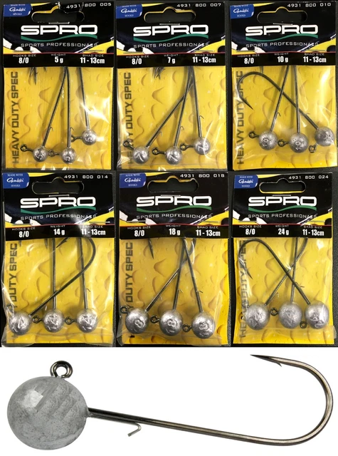 Spro Gamakatsu 3x Jighead HD Jig Head 90 Gr. 8/0 5g 7g 10g 14g 18g 24g Jigkopf