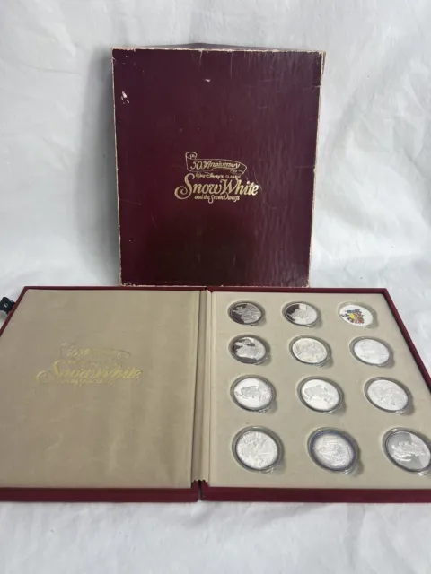 Walt Disney Snow White And The Seven Dwarfs 1 TroyOunce 11 Proof Coin Set ~ COOL