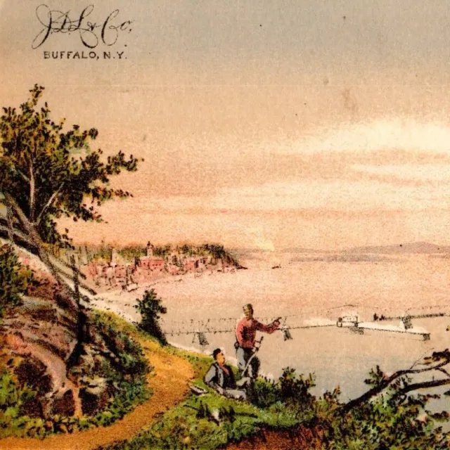 c1885 JL Larkin Boraxine Oatmeal Soap Trade Card Burlington IA Mississippi River
