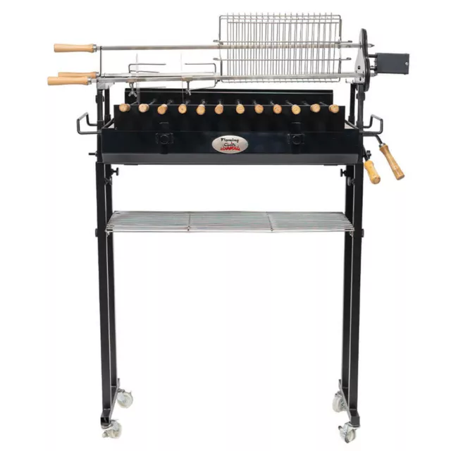 Brazilian Churrasco Charcoal BBQ Spit Roaster Rotisserie Grill