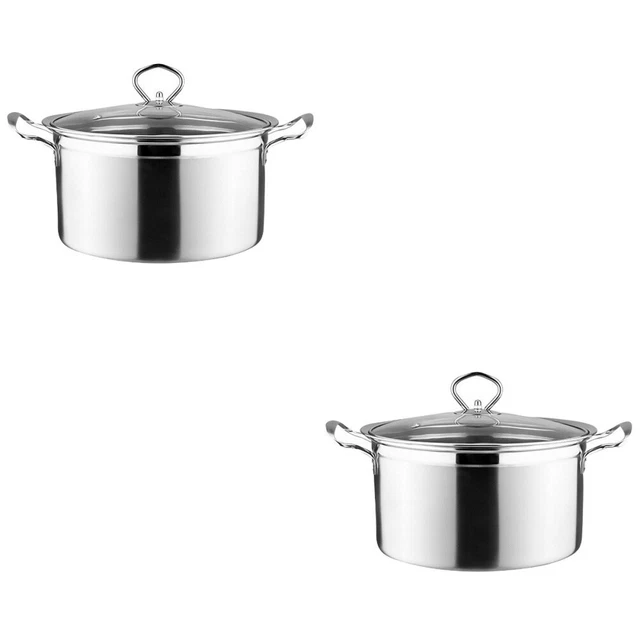 2 piezas olla de plata sartén de guiso salsa de suelo pan chef olla clásica
