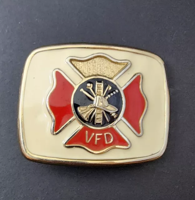 Volunteer Fire Department Belt Buckle VFD Four Sided Shield