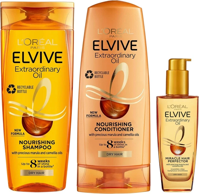 L'ORÉAL PARIS ELVIVE Extraordinary Oil Set for Dry Hair, Deep ...