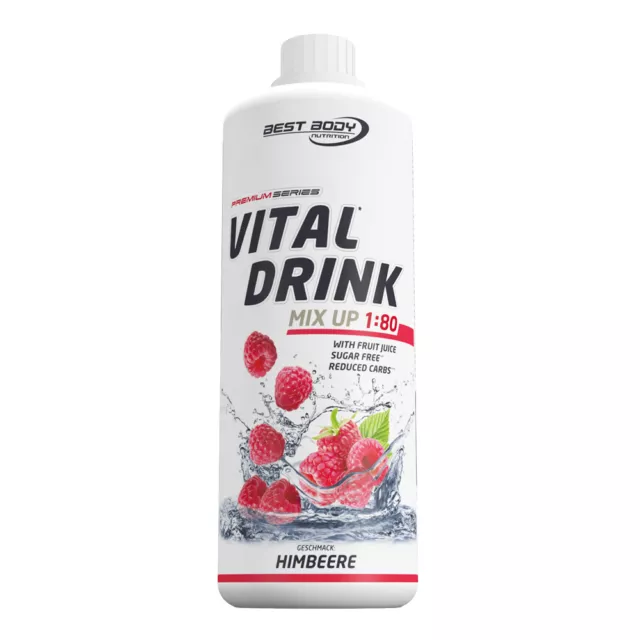 Best Body Low Carb Vital Drink Mineral Drink Konzentrat Sirup 1L Himbeere