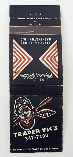 Universal Matchbook Cover Trader Vic's Capital Hilton Washington DC Tiki Bar