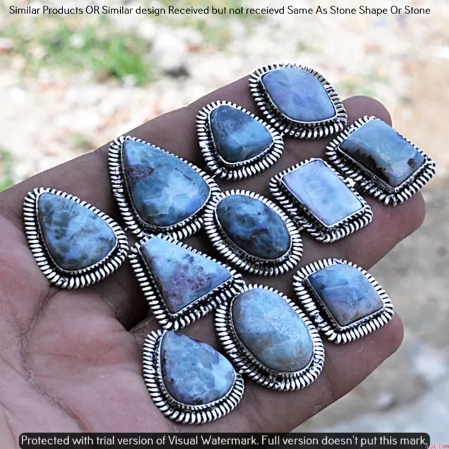 Real Larimar 30 Piece Wholesale Ring Lots 925 Sterling Silver Ring NRL-3096