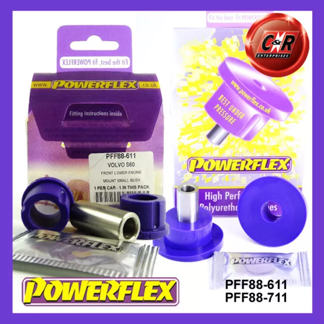 Powerflex FrLow 5Cyl EngMnt Sml+Lrg Bushes For Volvo V70-Mk2 00-07 PFF88-611/711