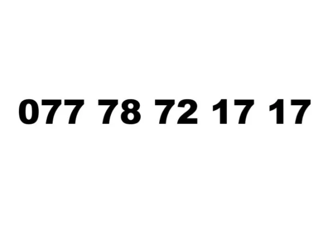 Gold Vip Business Easy Memorable Mobile Phone Number Platinum Sim 77 78 72 17 17