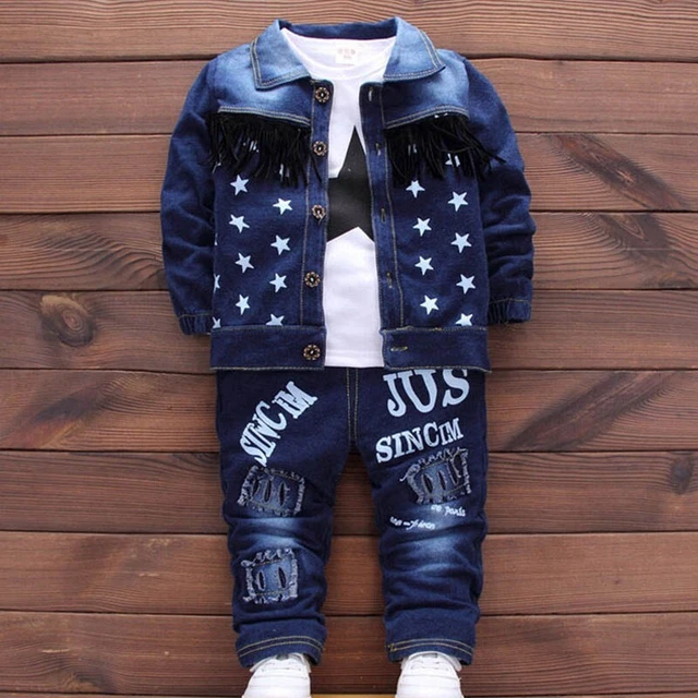 Set Bambino Autunnale Completi Nuovo T-shirt Neonato Jeans Abbigliamento