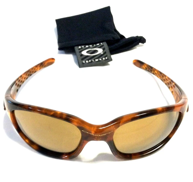 RARE OAKLEY TEN X SUNGLASSES Tortoise Frames w/ Gold Icons & Gold Iridium Lenses