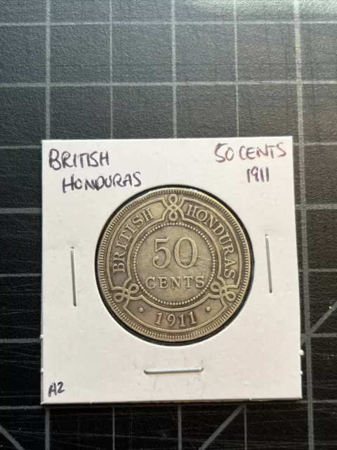 British Honduras Silver 50 Cents 1911