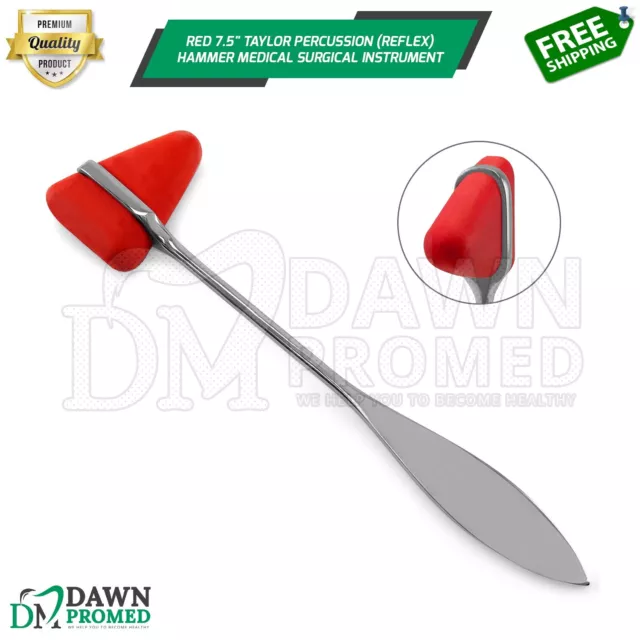 Red 7.5" Taylor Percussion (Reflex) Hammer Medical Surgical Instrument