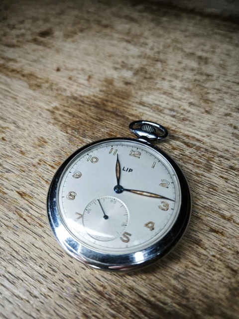 Montre Gousset Mécanique Lip R40 - Vintage, Poinçon Coq 1798-1809, Boîtier Acier Argenté