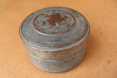 Old Antique Primitive Pantry Box Bowl Bucket Hand Wrought Copper Early 20th