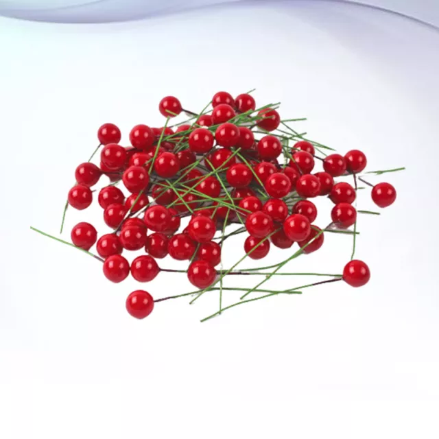100 PCS Artificial Red Berries for Crafts Handmade Christmas