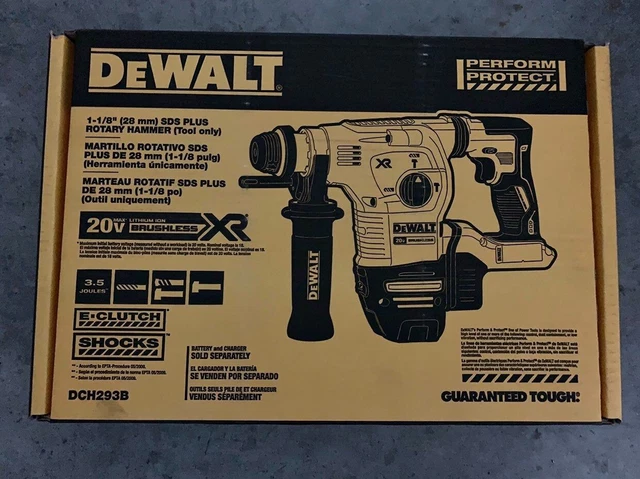 ネット販売品』 DEWALT 20V MAX* XR Rotary Hammer Drill， L-Shape SDS Plus， 1-1/8-Inch，  Tool Only (DCH293B)