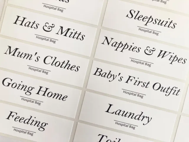 1-18 piezas bolsas de hospital etiquetas de organización | personalizar | maternidad | baby shower