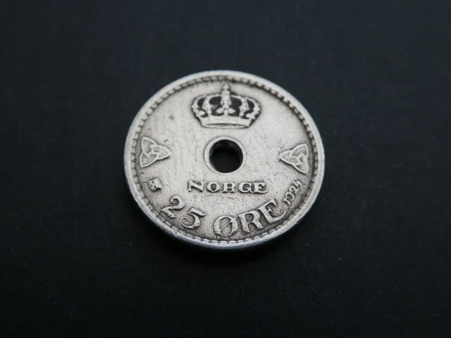 Norway 25 Ore 1924 Km#384 Very Fine Condition 1100493/494