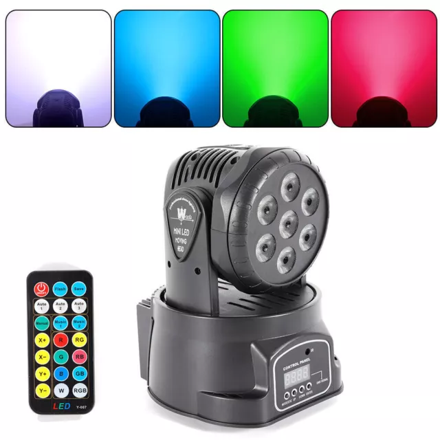 RGBW 7-LED Moving Head Stage Lighting Light DMX512 DJ Bar Disco Party Lamp 105W