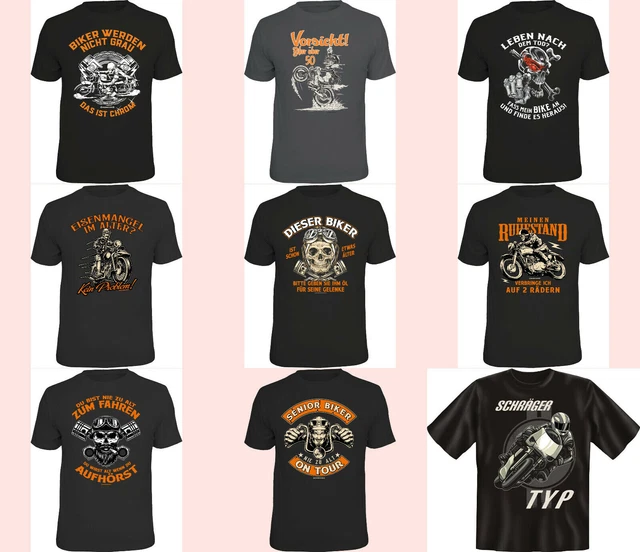 Biker T-Shirt Uomo Moto Maglia Regalo per Uomini T-Shirt Con Motti