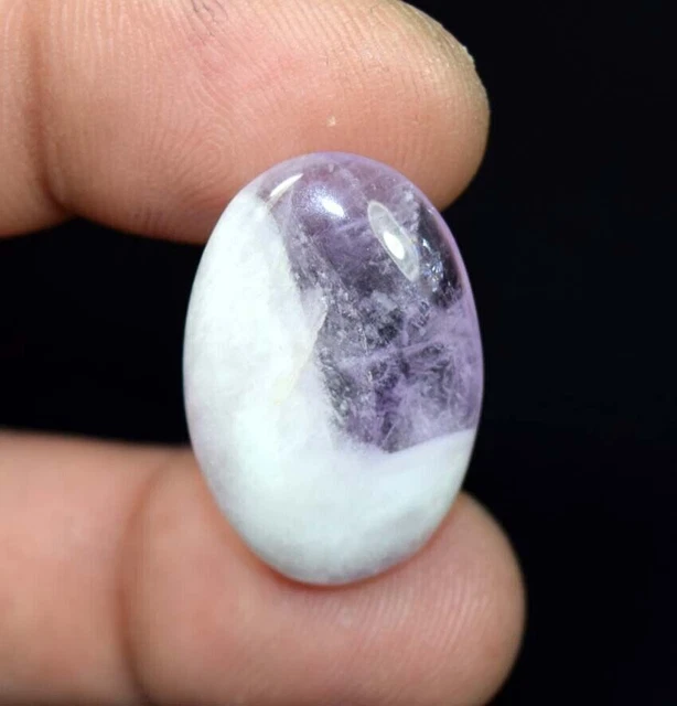 Cabochon ovale en agate de dentelle d'améthyste naturelle Pierre précieuse...
