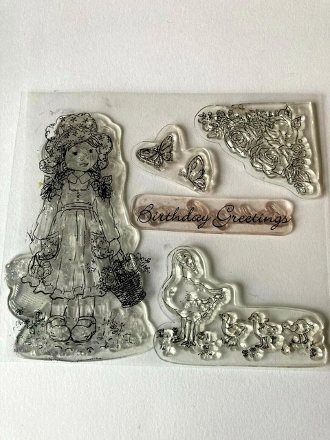 Birthday Greetings Sentiment   Clear Rubber Stamps Seal Silicone Cards stamp