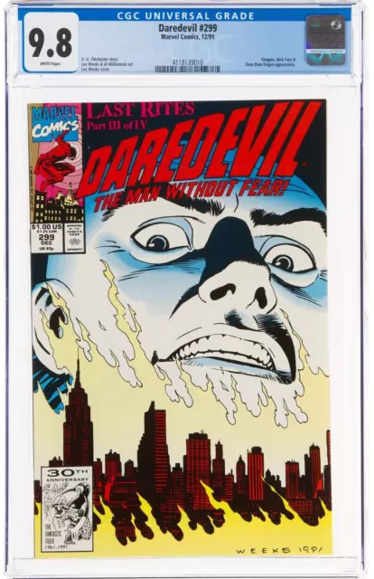 Daredevil #299 CGC 9.8 Marvel 1991 Kingpin, Nick Fury Dum Dum Dugan App Netflix