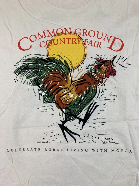Vintage Common Ground Country Fair Rooster 2-sided T-shirt Size 2X Cows