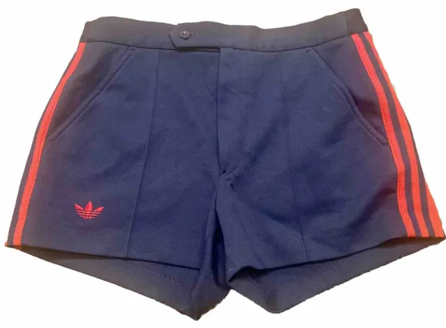 Vintage 80s 90s Adidas ATP Tennis Shorts Navy Red Strips Size 5 (small)