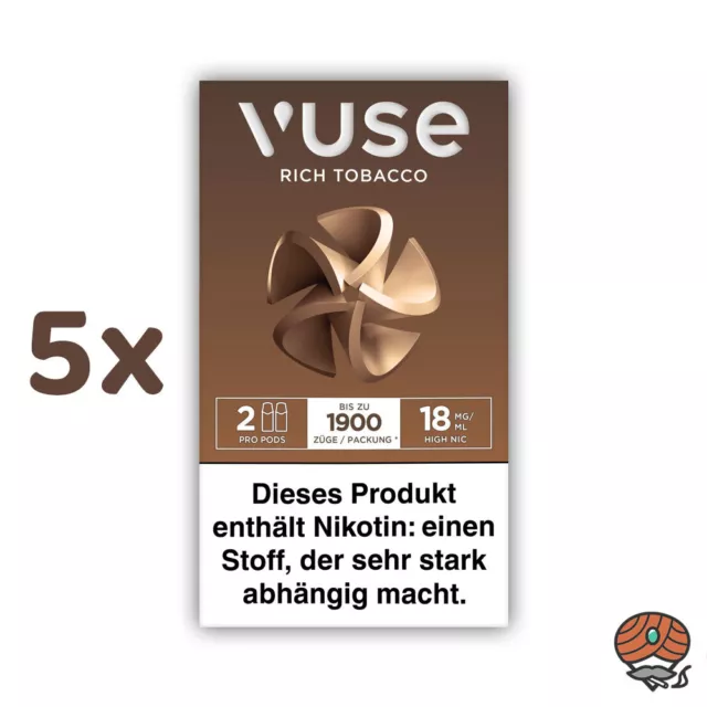 5x Vuse PRO Pods Rich Tobacco 18mg/ml Nikotin à 2 Pods