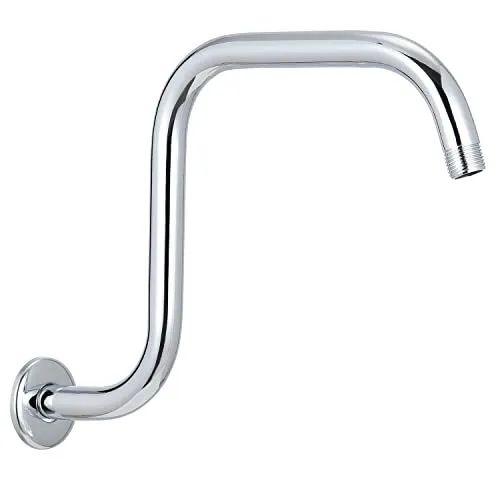 13 Inch Shower Head Extension Arm with Flange Voolan S Shaped Shower head Riser