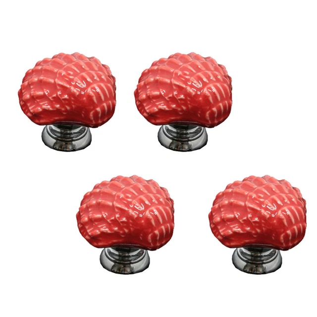 4 Pcs Shell Drawer Handles Vintage Decor Kitchen Door Knobs Cabinet