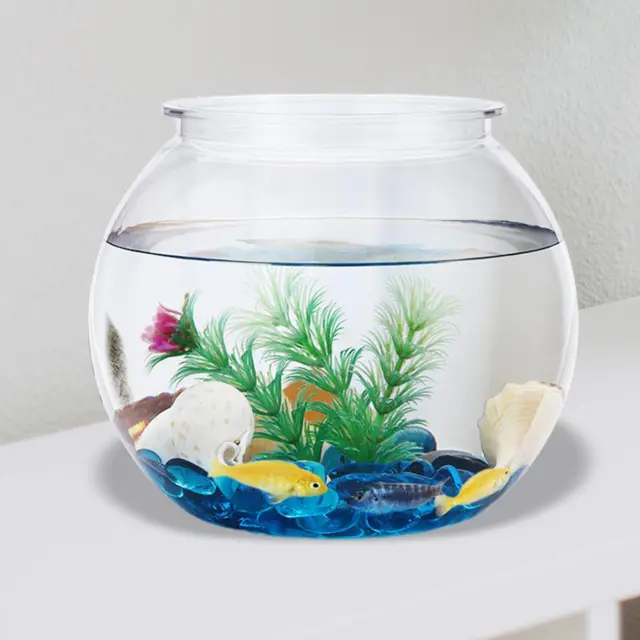 Round Vase Transparent Aquatic Aquarium DIY Fish Tank for Tree Office Stones