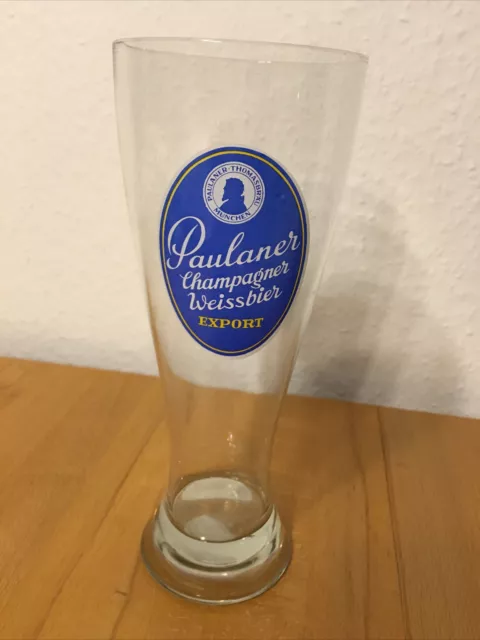 Altes Weizenglas Paulaner Champagner Weissbier Export 0,5 Liter dickes Glas RAR!